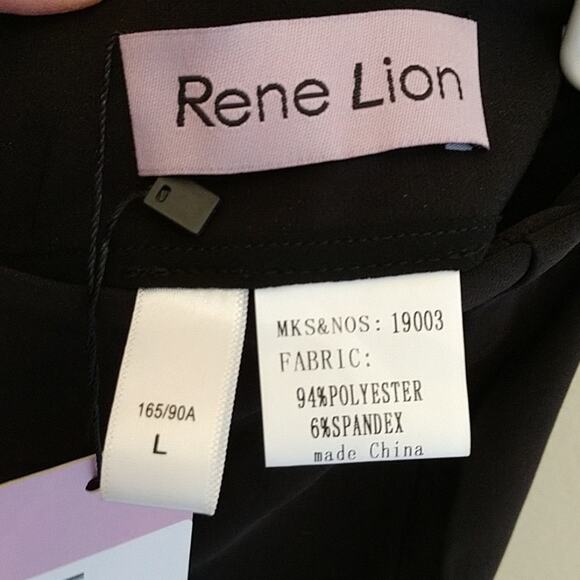 NWT Demure  Rene Lion Black Button Front Skirt Career Office Side Vent sz Large - Picture 5 of 7